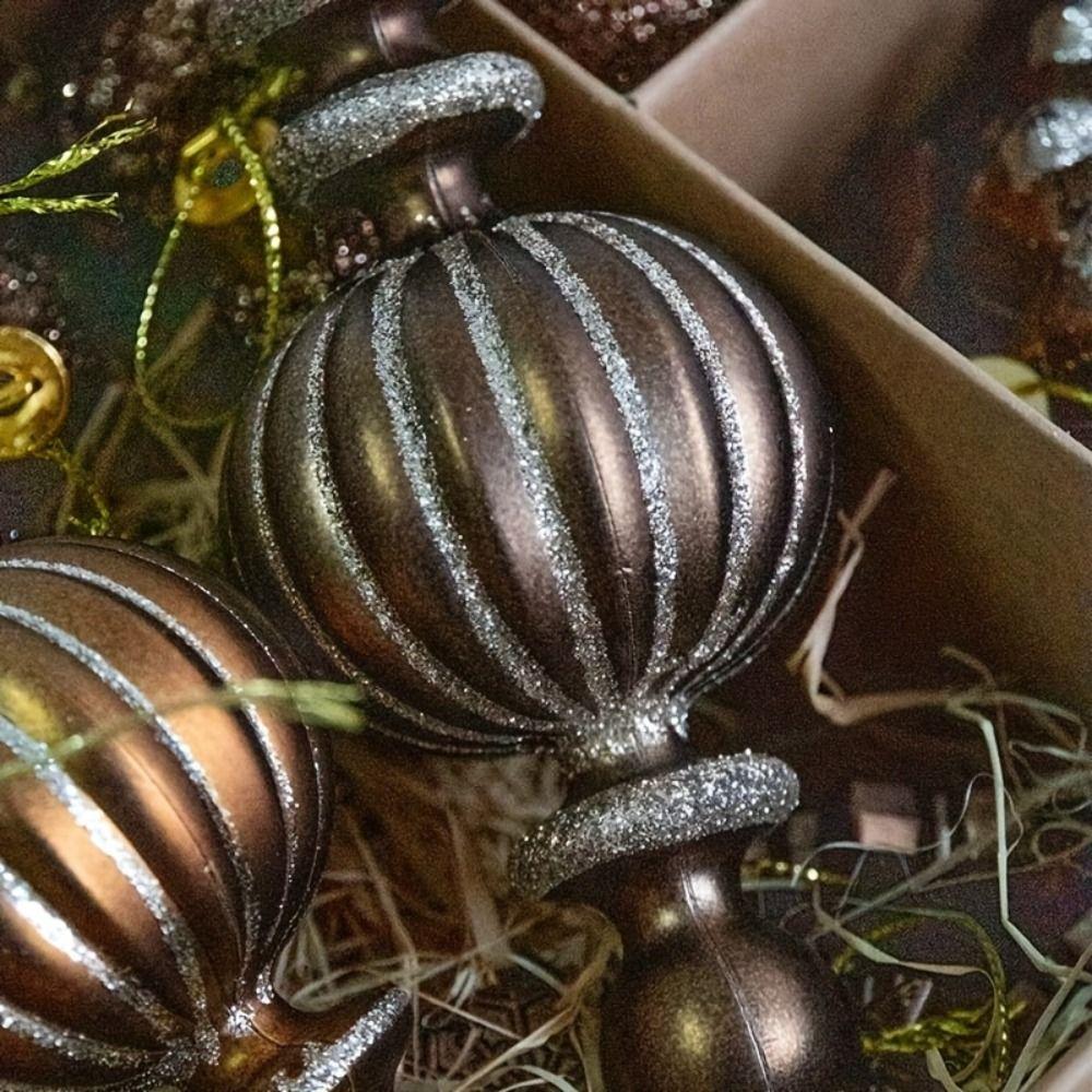 52PCS Vintage Style Design Christmas Ball Ornaments Glittery Christmas Balls Holiday Celebration