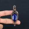 Lapis Lazuli Pendant Handmade Gemstone Jewelry, 999 Copper Wire Wrapped Pendant ,Unique Design Jewelry Pendant