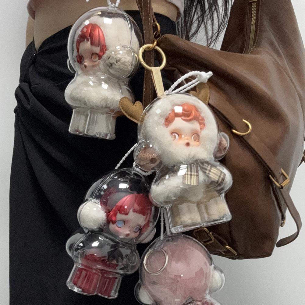 Для SkullPanda Прозрачный Защитный Чехол Серия Зимнее Движение Плюшевая Кукла Сумка-Дисплей Пылезащитный Чехол Органайзер Коробка Аксессуары для Кукол