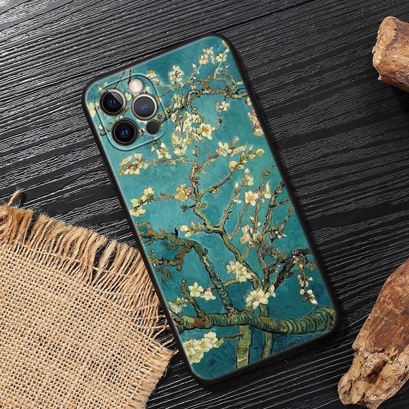 Ван Гог Звездная ночь Кот Масляная живопись Чехол Для iphone 15 Pro 14 11 12 13 Pro Max Mini XS X 7 8 14 Plus SE2020 Чехлы Мягкая обложка