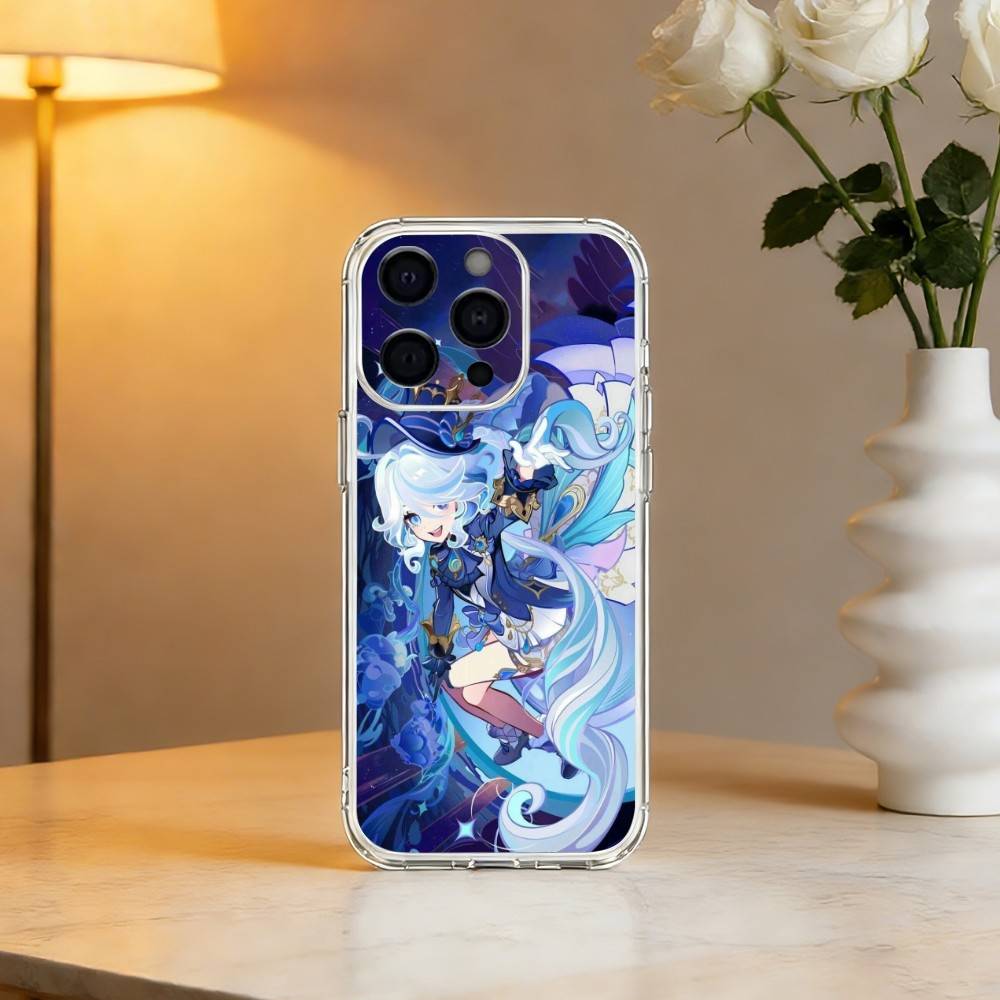 G-Genshin Impact F-Furina Чехол для телефона для iPhone 17 16 15 14 13 12 11 Mini Pro Max Plus Прозрачная крышка