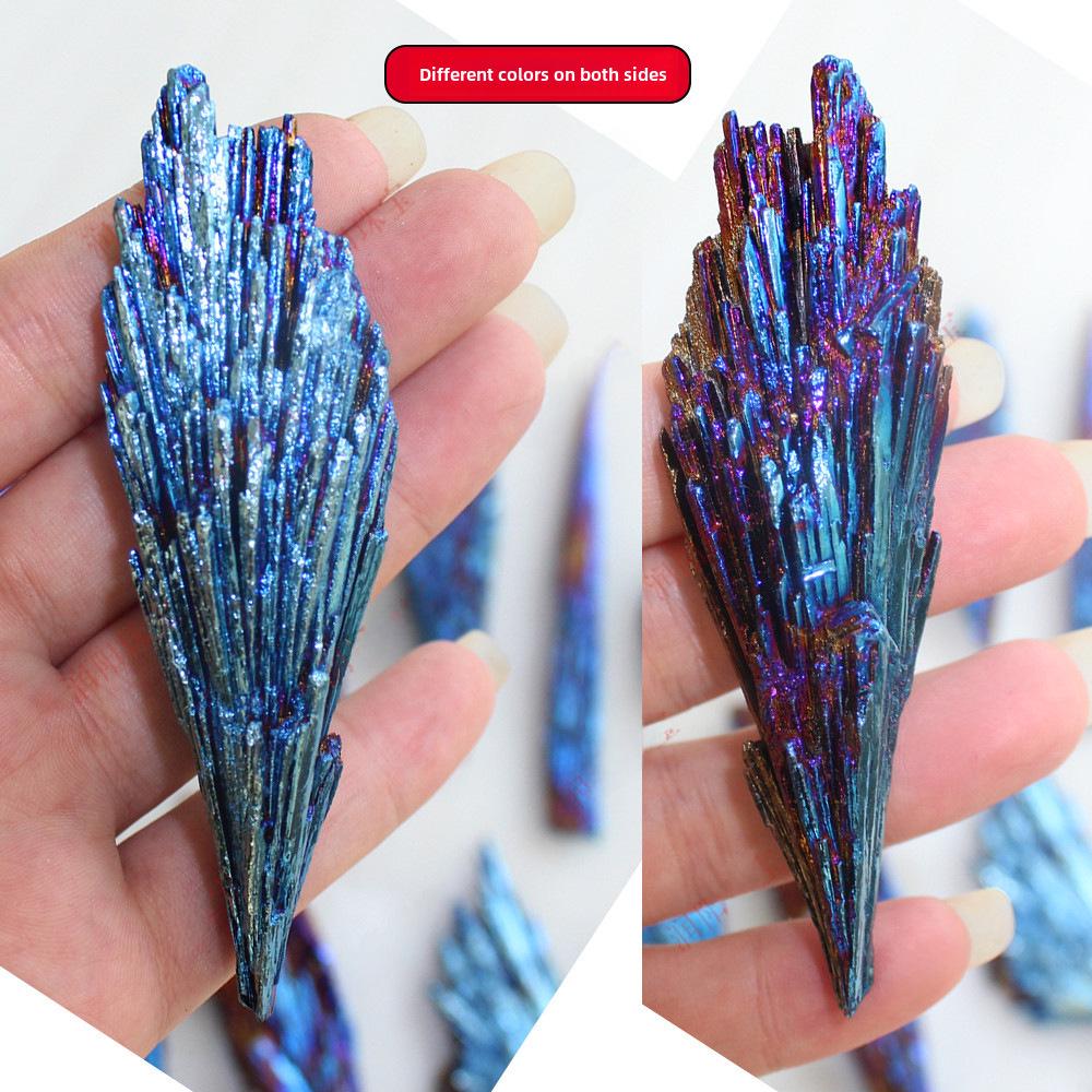Peacock Blue Flame Feather Tourmaline Crystal Cluster Specimen