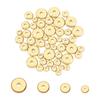 UNICRAFTALE Approximately 48 Pieces 4 Types Rondelle Beads Flat Stainless Steel Beads Flat Round Beads Spacer Beads Golden Metal Beads Metal Beads