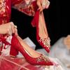 Туфли на высоком каблуке со стразами, женские, банкетное платье, красные свадебные туфли, свадебные туфли, одинарные туфли Muse