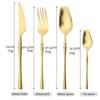 6Set/24Pcs Cutlery Set 18/10 Stainless Steel Set Luxury Dinnerware Gold Forks Western Spoons Knives Steel Cutlery Set Flatware