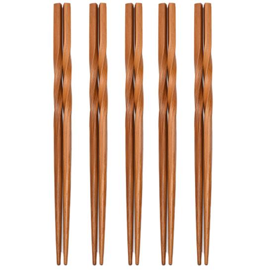 5 пар палочек для еды, нескользящие, устойчивые к высоким температурам, из натурального бамбукового дерева, карбонизированные, китайские палочки для еды, кухонный гаджет