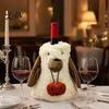 Party Wine Bottle Accessory Halloween Ghost Fleece Bag, Cute Plush Holiday Decor Cover for Dinner Table, Decoration Soft Cotton Velvet Sleeve