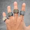 Exorcism Saint Benedict Cspb Cross Men Rings Punk Hip Hop for Boyfriend Male Stainless Steel Jewelry Creativity Gift