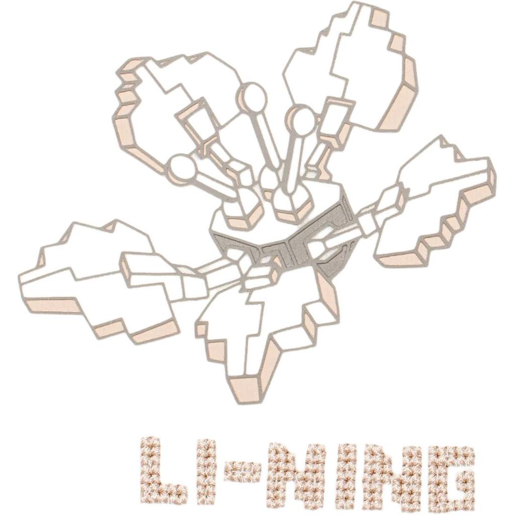 Li-Ning Chinese Culture Series Floral Alphabet Print Loose Pullover Sweatshirt Women Tops Off-White AWDT760-2