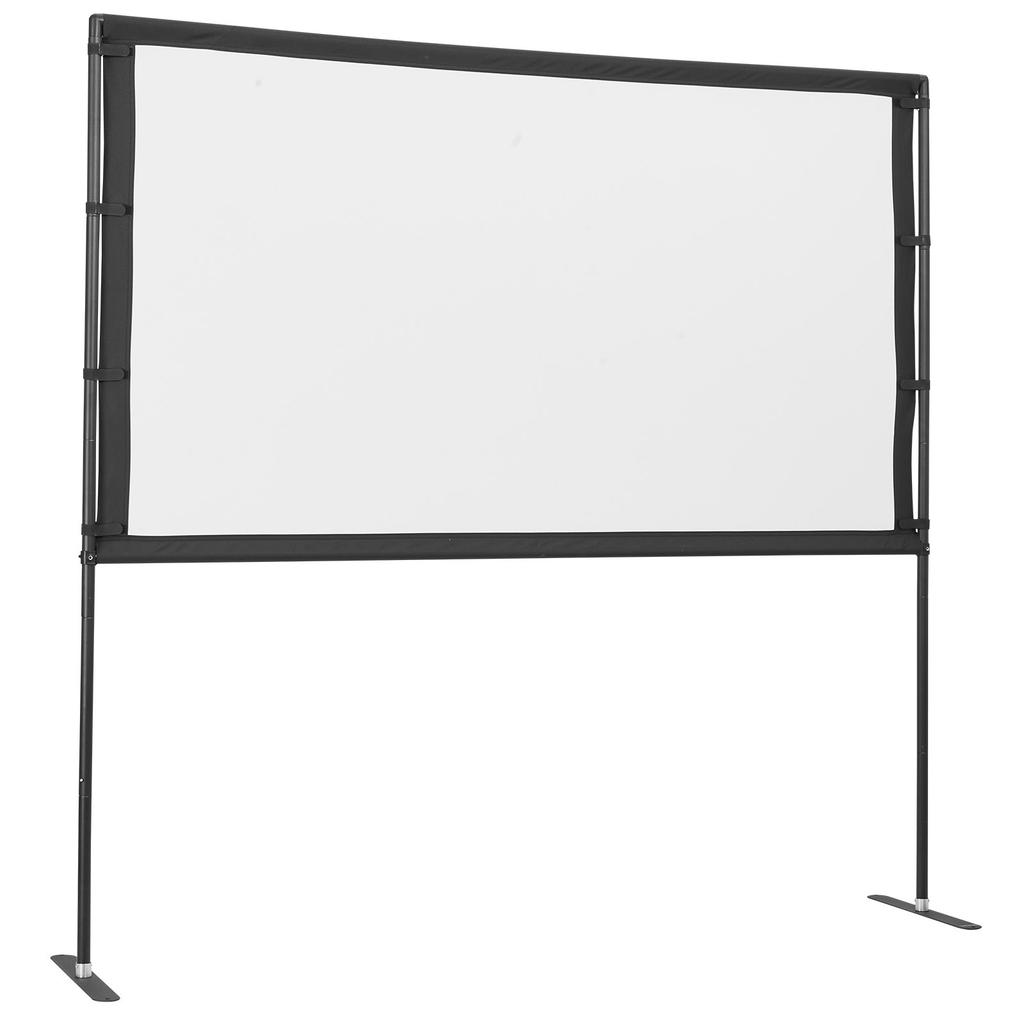 VEVOR Projector Screen with Stand, 80 Inch 160 degrees Wide Angle Indoor Outdoor Projection Screen
