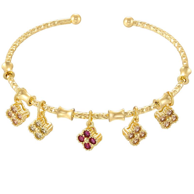 Beetle Octagram Rainbow Splicing Bracelet Personalized Geometric Water Drop Four-Leaf Clover Bracelet Vl648