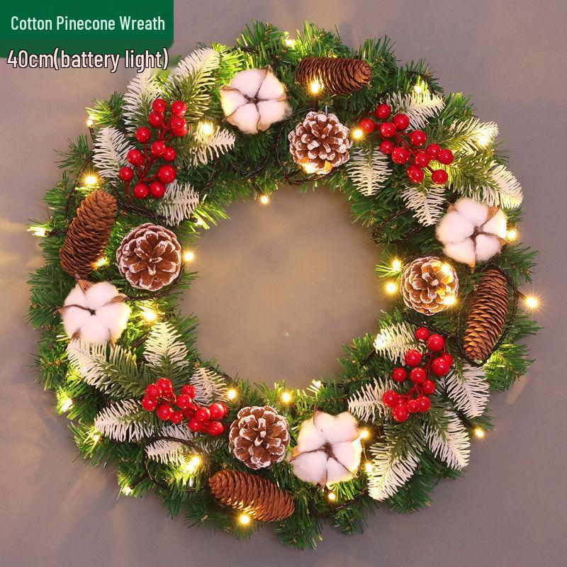 Рождественский венок кольцо из ротанга: 50/60/80СМ Подвеска на дверь и 2,7М Ротанговая гирлянда для украшения дерева/окна