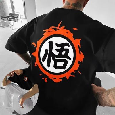 Футболка унисекс из чистого хлопка Dragon Ball Goku 2026 Лето Аниме Принт Американский Свободный Повседневный Родитель-Ребенок С коротким рукавом