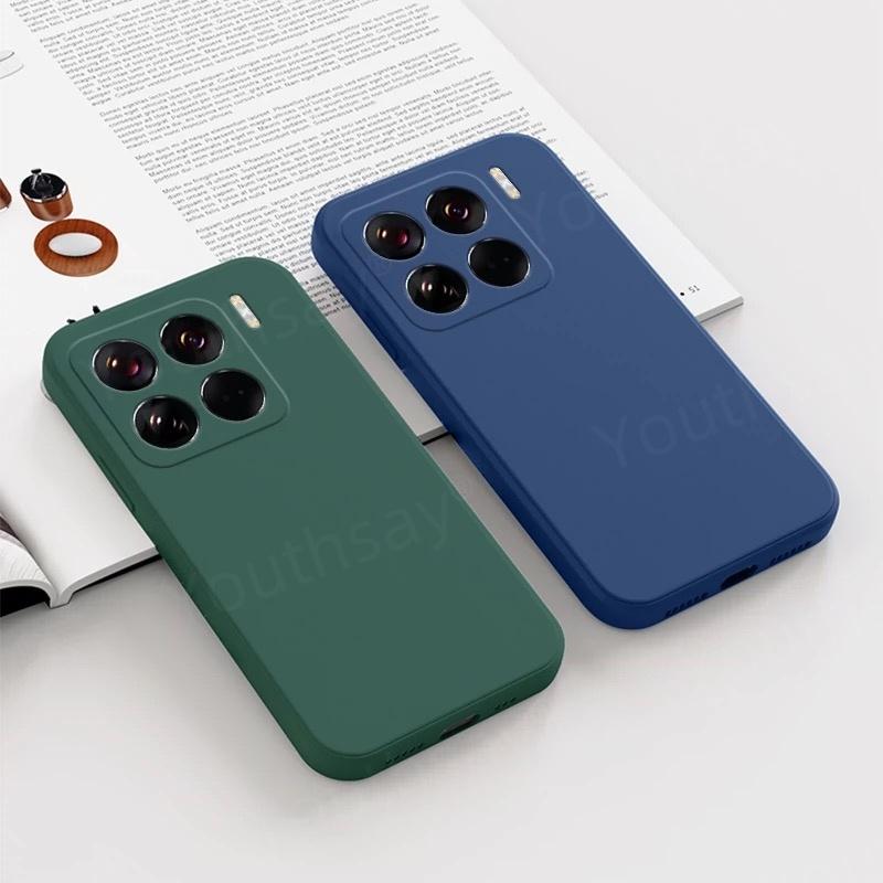 Жидкий силиконовый чехол для Xiaomi 15, чехол для Xiaomi 15 Pro, чехол, защитная камера, мягкий TPU, задний бампер для телефона Xiaomi 15