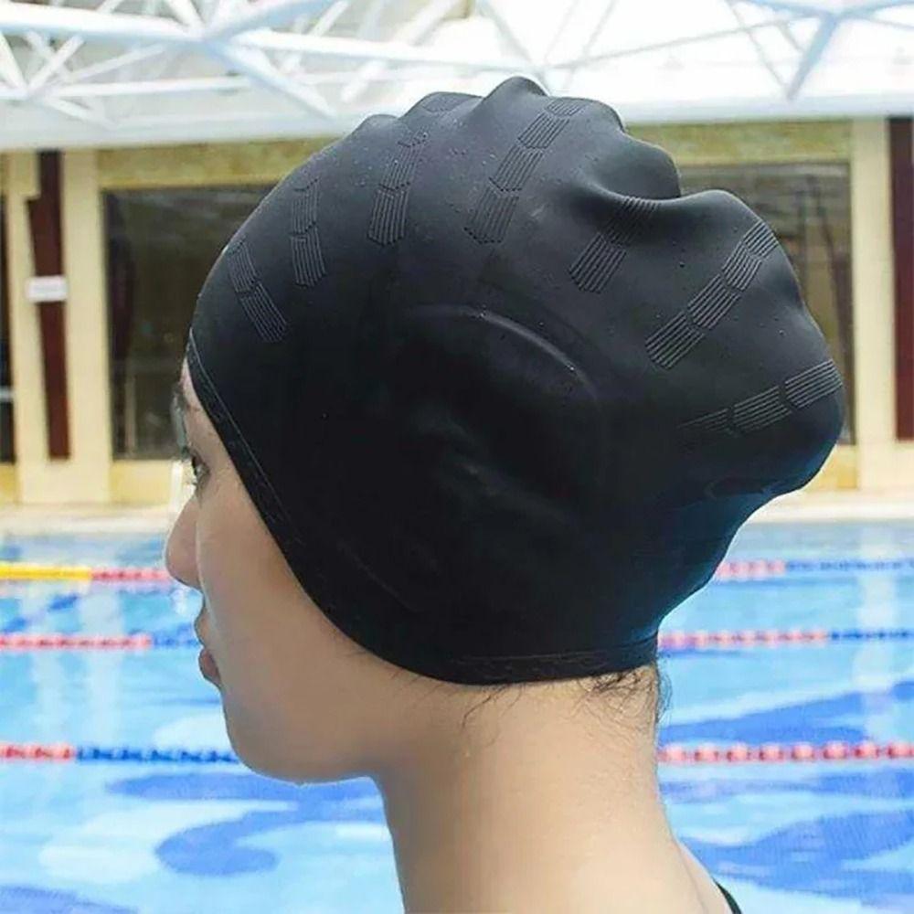 1Pcs Men Women Adults Silicone Swimming Caps Waterproof Swim Cap  For Long Short Hair