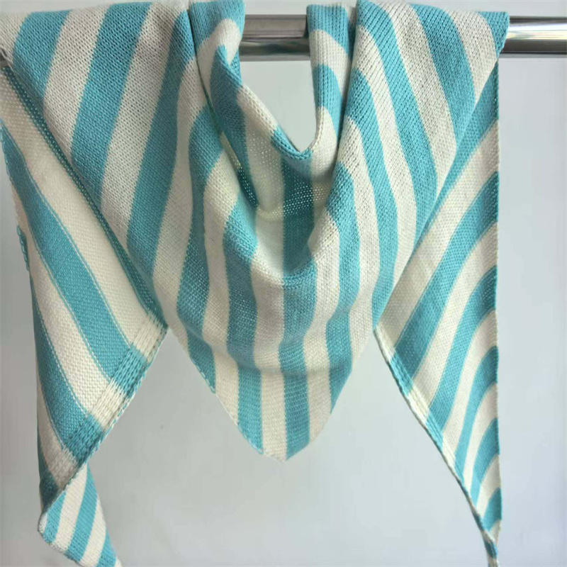New Women Wool Scarf Shawl Winter Warm Soft Knitted Striped Triangle Fashion Brand Bandana Lady Wool Scarves