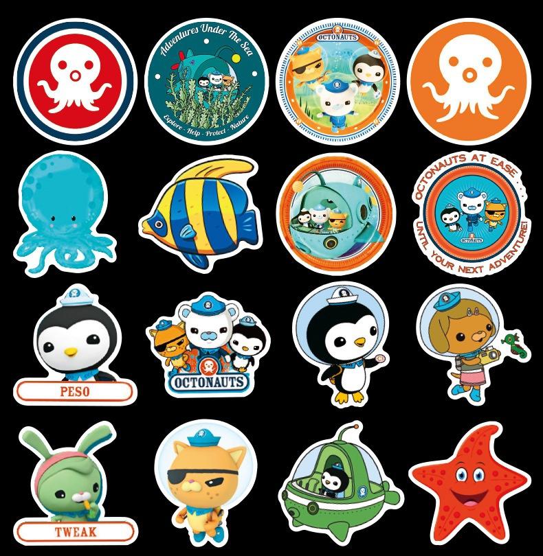 10/50Pcs The Octonauts Sticker Cartoon Graffiti Stickers for DIY Luggage Laptop Skateboard Motorcycle Bicycle Stickers