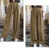 2025 Новые свободные повседневные брюки с высокой талией из хлопка и льна, брюки в стиле ретро с широкими штанинами