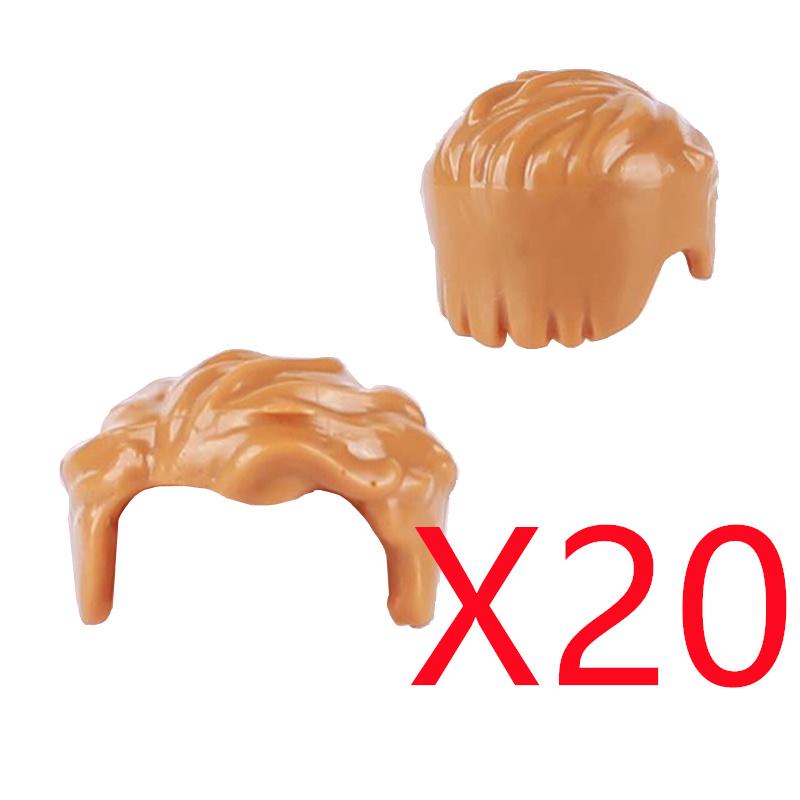 MOC Городские строительные блоки Части тела фигурок Креативные аксессуары Длинные волосы Коричневые Черные Золотые Мини-кирпичики Совместимая игрушка Подарок k030