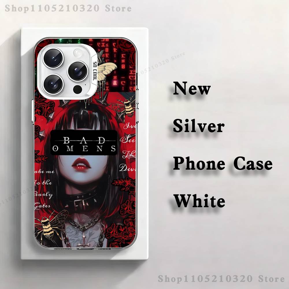 Группа B-Bad O-Omens Крутой чехол для телефона для iPhone 17,16,15,14,13,12,11,Pro,Max,Plus,Mini,XS,SE Противоударный Белый Матовый Жесткий Бампер