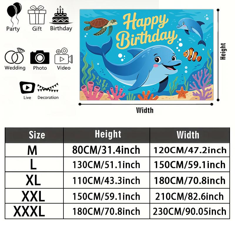 Under The Sea Party Photo Backdrop 1pc - Polyester Background