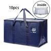 4/8/10 упаковок очень больших сумок для переезда с ручками для переноски на молнии, прочные сумки для хранения, коробки для переезда для экономии места