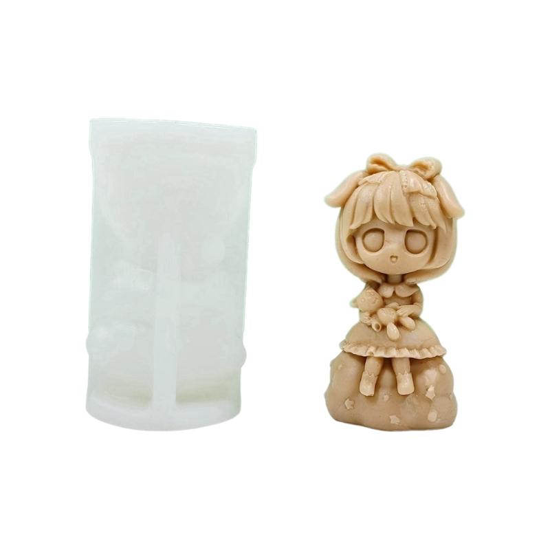 Форма для свечи в виде куклы-принцессы, силиконовые формы для гипса, настольные украшения, изготовление ароматических свечей ручной работы, форма для воска, смолы, мыла