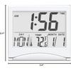 Digital Travel Alarm Clock Battery Operated, Portable Large Number Display Alarm Clock with Temperature,12/24 H Small Desk Clock -Silver (NO Light)