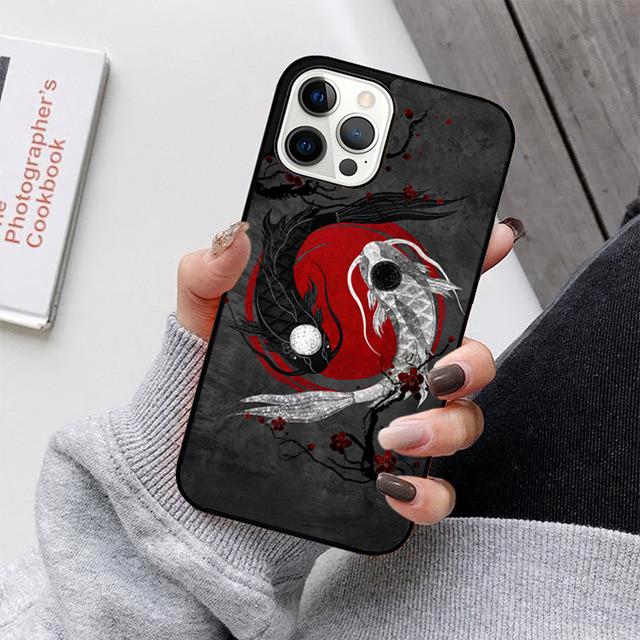 Чехол для телефона с изображением рыбы кои Инь-Ян для iPhone 17 Air 16 15 14 12 13 11 Pro MAX apple Plus Coque