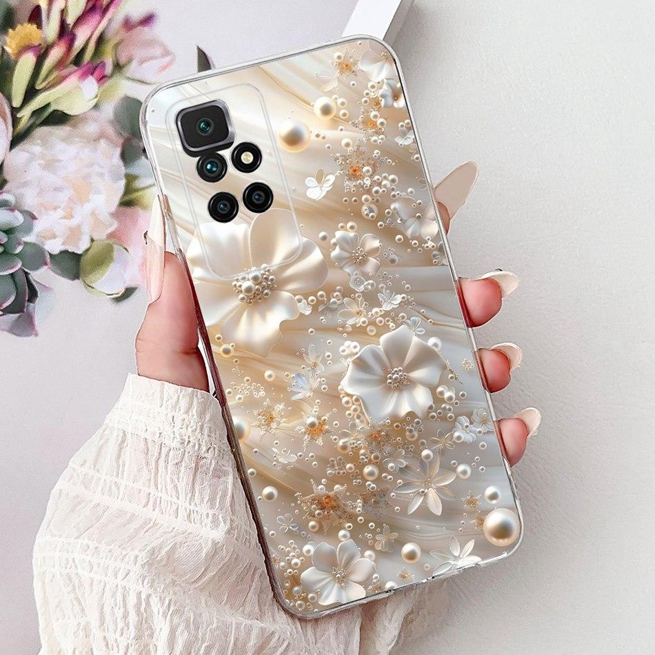For Xiaomi Redmi 10 2022 Elegant Floral Butterfly Phone Case For Redmi10 Prime 2022 Soft Silicone TPU Cases