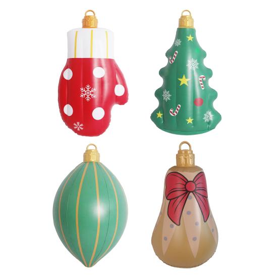 Рождественское надувное украшение Надувная елка Перчатка Украшение Многоразовый надувной подвесной рождественский шар для уличного и комнатного праздничного декора