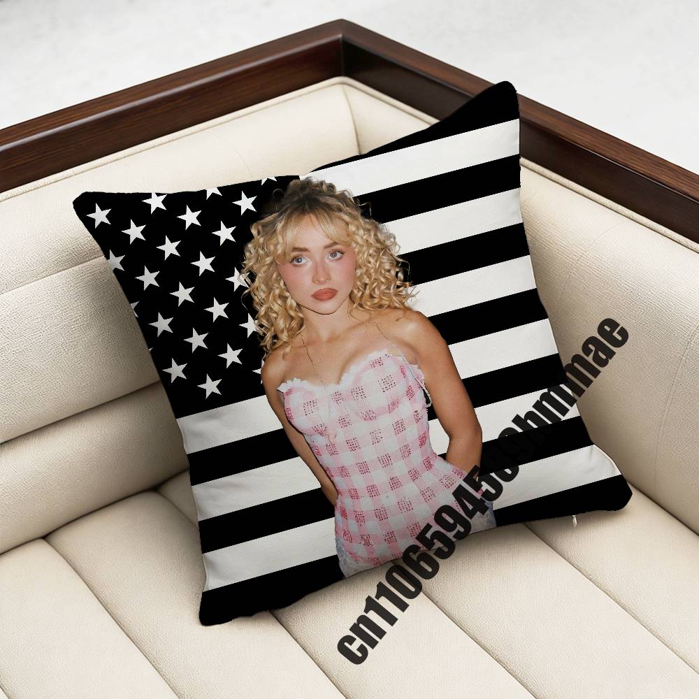 For Throw Pillow Case Sham 45X45Cm 40X40Cm Square Car S-Sabrina Carpenter America Usa Lesbian Pillowcase Pad Cushion Cover
