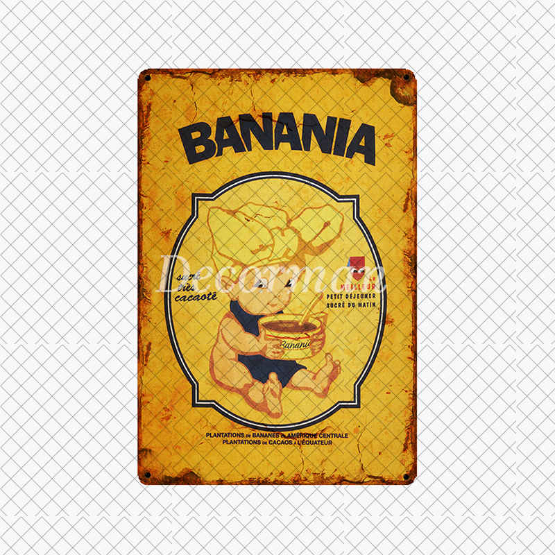 [ DecorMan ] France BANANIA Metal SIGN Custom Wall Poser iron Painting PUB Room Bar Hotel Decor LTA-3143