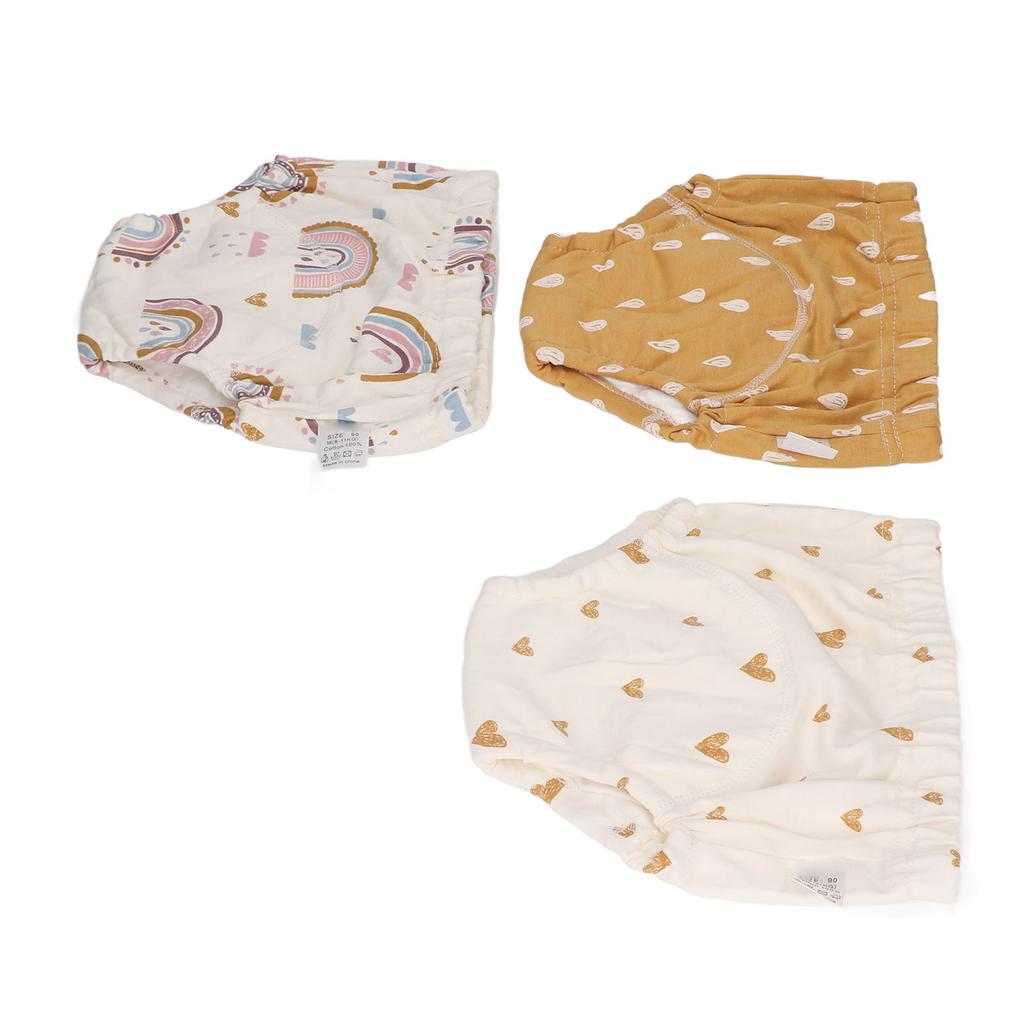 3pcs Baby Absorbent Training Pants Reusable Washable 6 Layers Gauze Breathable Urinary Isolation