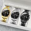 3pcs/set Men's Business Style Quartz Watch Set Fashion Casual Round Dial Calendar Watch (Box Not Included) Gift for Men