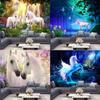 Psychedelic Unicorn White Horse Tapestry Office Living Room Decoration Home Wall Tapestry