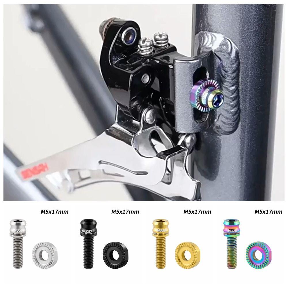 Arc-shaped Bike Frame Fixing Screws Titanium Zinc Zinc Alloy Bicycle Fixing Screw Gasket MTB Bike