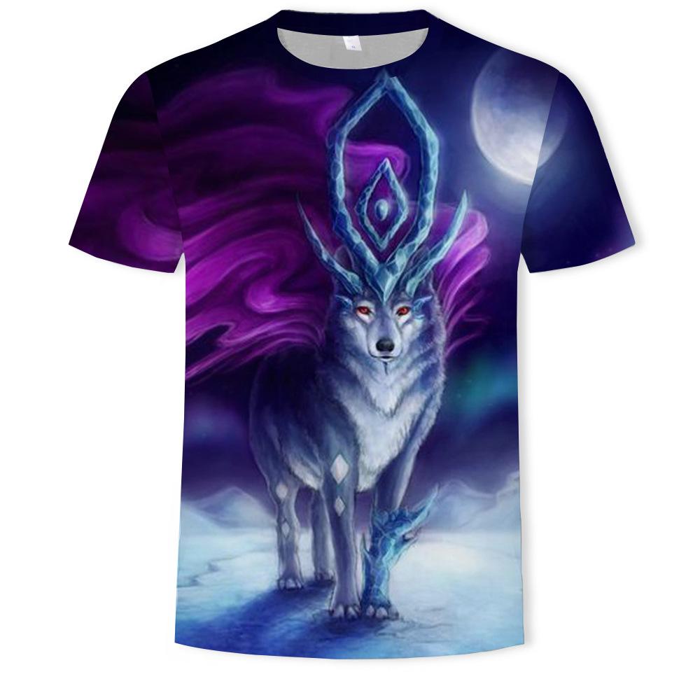 Summer Men's T-shirt 3D Print Tees Tiger Lion Loose Round Neck Short Sleeve Tops Men Clothing
