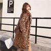 Autumn and Winter New Leopard Print Imitation Fur Coat Women Thickened Warm and Thin Imitation Rex Rabbit Fur Coat Medium and Long
