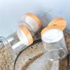 1pc Bamboo Like Wide Mouth Transparent Jar, Separate Bottles of Face Cream/honey/lotion, Travel Accessories