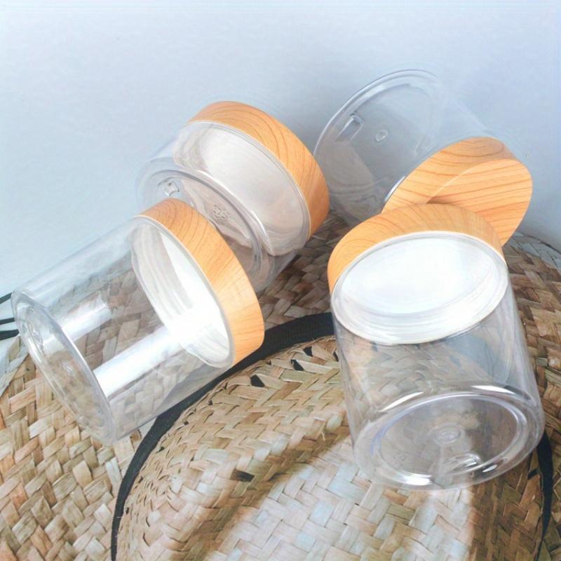 1pc Bamboo Like Wide Mouth Transparent Jar, Separate Bottles of Face Cream/honey/lotion, Travel Accessories