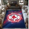 Boston Red Sox Crystal Velvet Rug, Custom Name Text Personalized Non‑Slip Floor Mat for Home Decor Gift