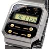 CASIO A100WEGG-1A2 retro design digital watch men's international model black x gold