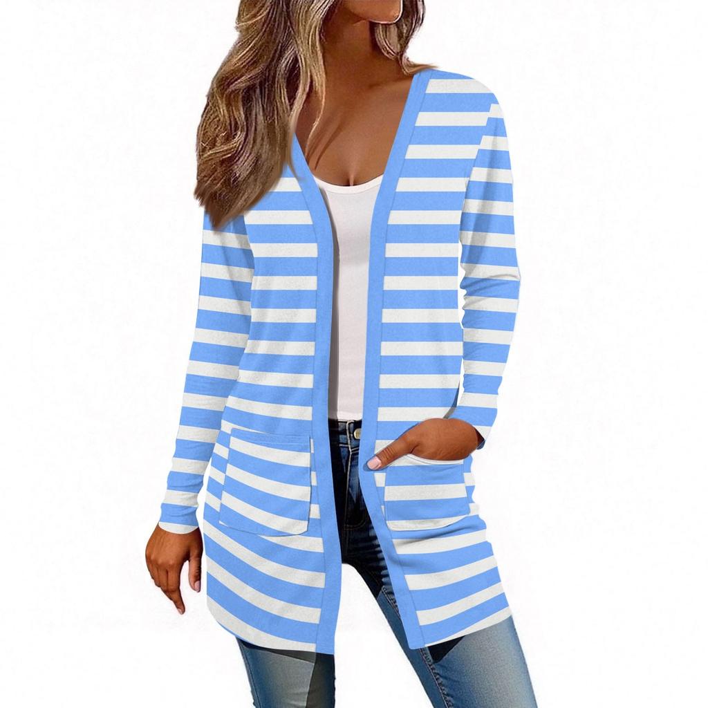 Women's Long Sleeve Cardigan Casual Jacket With Pockets Top