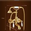 Tuqiu Gold Bathtub and Shower Faucet Set Wall Mounted Gold Bathtub Faucet, Bathroom Cold and Hot Bath and Shower Mixer Tap
