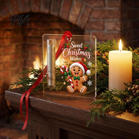 Festive Cash Storage Ornament Christmas Gift Ornament, 2D Acrylic Money Card Decoration, Xmas Creative Holiday Surprise Holder Tree Hanging for Tree,