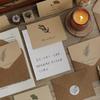 6Pcs Retro Plant Greeting Card Kraft Paper Envelope Sticker Set Wedding Birthday Festival Writable Handmade DIY Wish Thanks Card