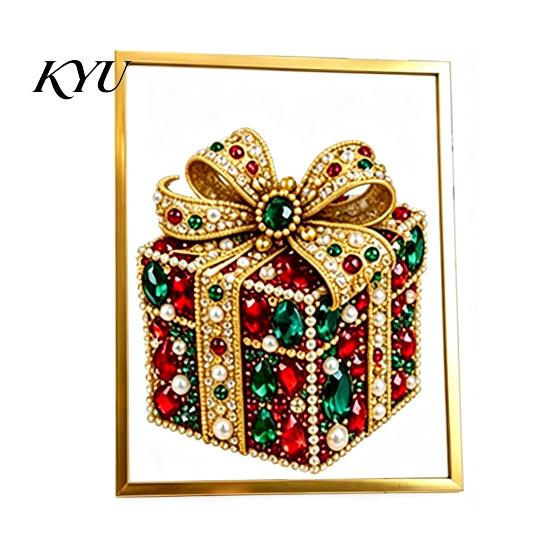 Creative Christmas Gift for Family DIY Faux Crystal Beaded Painting Tree Kit, Sparkling Holiday Artistic Gemstone Set Craft Set, 3D Gem Beads