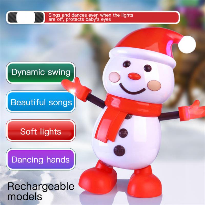 Электрическая рождественская игрушка, танцующий поющий Санта-Клаус, плюшевая игрушка, плюшевый лось, снеговик, веселые рождественские подарки для детей