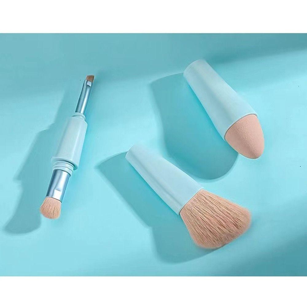 Мягкие косметические кисти с двойным концом 4-в-1 Кисть для контуринга Портативный набор кистей для макияжа Женщины